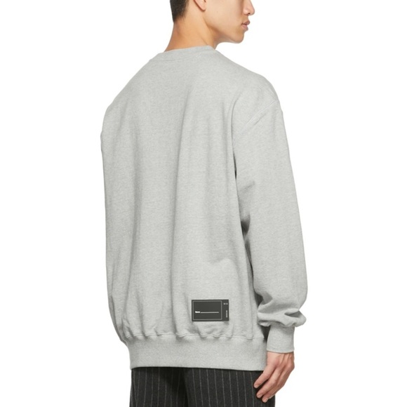 NEW We11done Gray Reflective Logo Sweatshirt - Picture 3 of 9